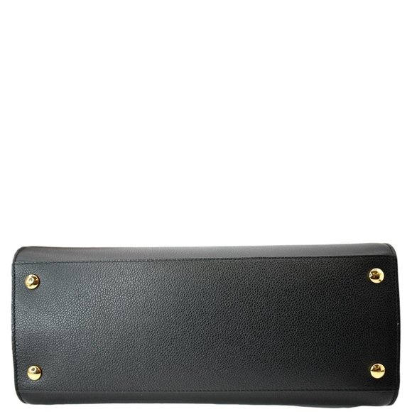 BURBERRY  Title Leather Tote Bag Black - Picture 7 of 13